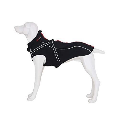 本店は Asmpet 犬のコート 防寒 暖かい 犬 服 背中開き 秋冬服 防水 犬服 防雪 防風 愛犬のお散歩 犬用ハーネス ブラック 偉大な Turningheadskennel Com