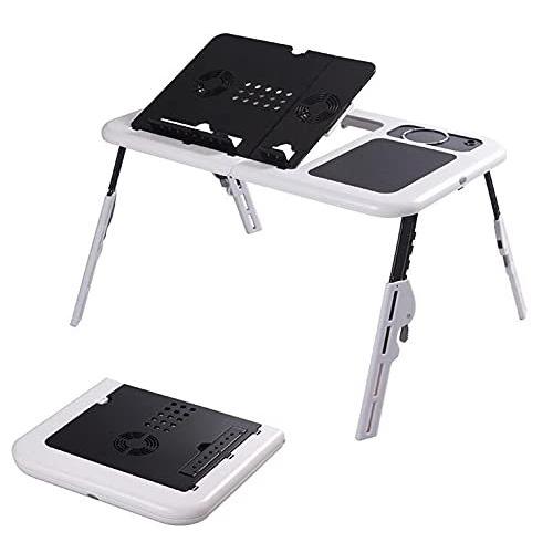 seiyishi ベッドテーブル 折りたたみテーブル ノートパソコンスタンド 冷却ファン パソコンスタンド 折りたたみ式 角度/高さ調整可 SY-DNZ-139 (ホワイト) ノートパソコンスタンド