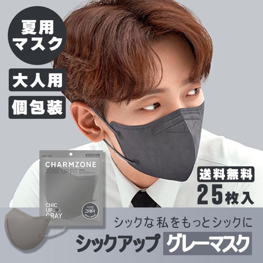 25枚セット 夏マスク 夏 お肌に優しい 韓国製 不織布 個包装 マスク グレー Gray 2d くちばし型 立体構造 3層 使い捨て カラーマスク 飛沫 Tu G25 ララ雑貨店 通販 Yahoo ショッピング