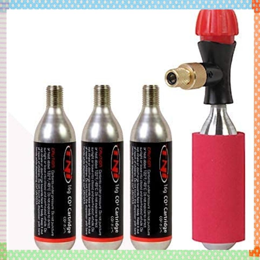 Tni Co2 4本 Co2ボンベ16g インフレーター エアバルブ ボンベセット 仏式兼用 米式 海外限定 インフレーター