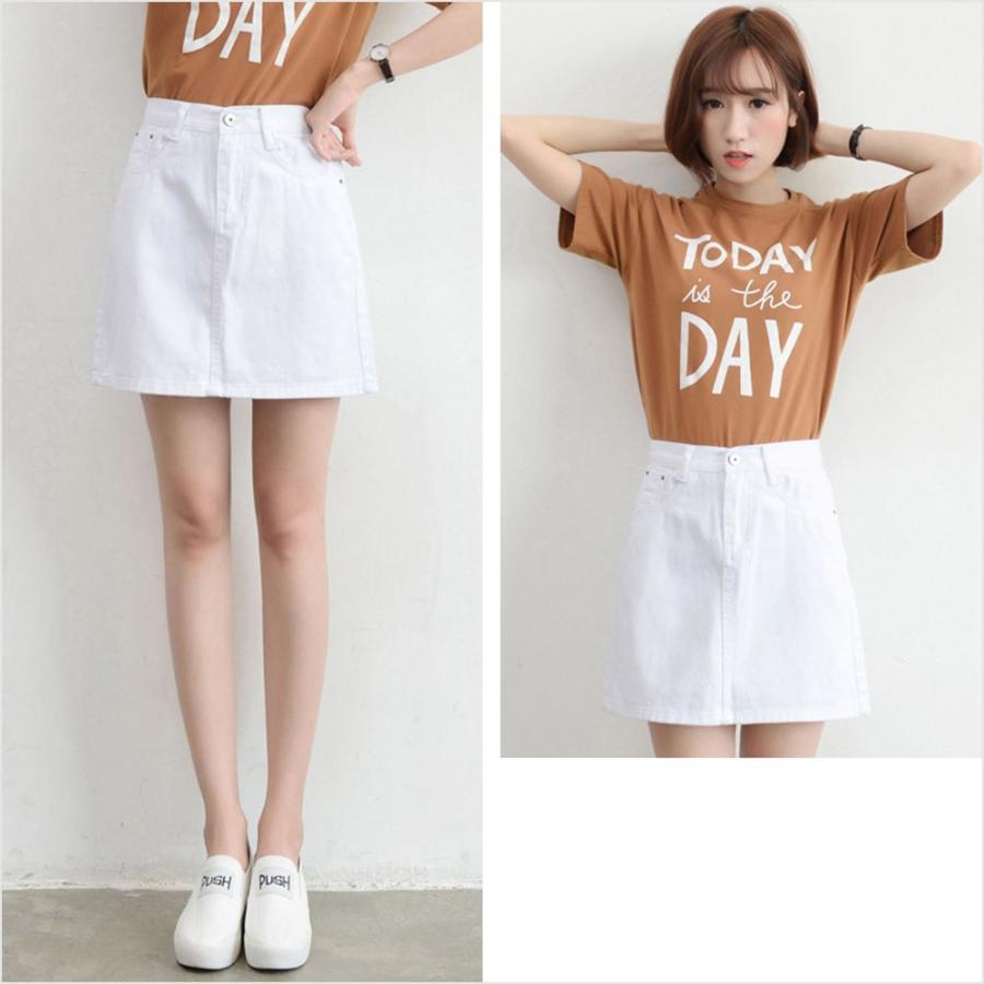 台形　ホワイト　Sサイズ　スカート　ラインアップ デニムスカート 台型スカート Aライン ミニスカート ショート