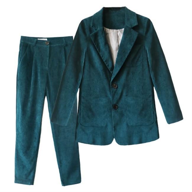 セットアップ レディース スーツセット 上下セット コーデュロイ ジャケット ロングパンツ シンプル 長袖 着痩せ おしゃれ 大きいサイズ xftz06 Ngytomato 通販 Yahoo ショッピング
