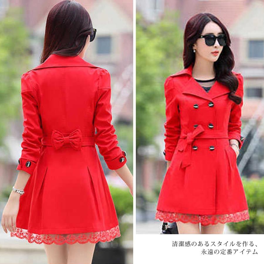 トレンチコート レディース スプリングコート ショート丈 長袖 無地 レース ワンピース風 前開き キレイめ おしゃれ 上品 通勤 通学 大きいサイズ fywt07 Ngytomato 通販 Yahoo ショッピング