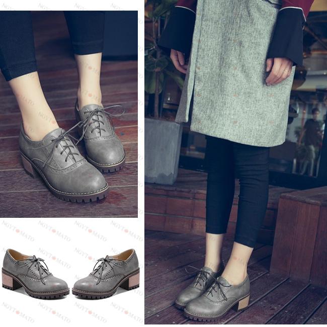 ローファー レディース オックスフォードシューズ レースアップ