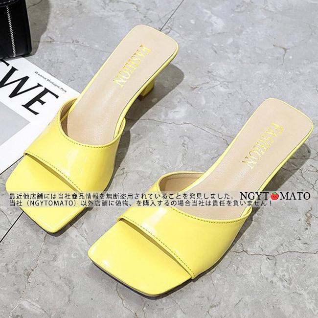 ミュールサンダル レディース サンダル スクエアトゥ ミュール