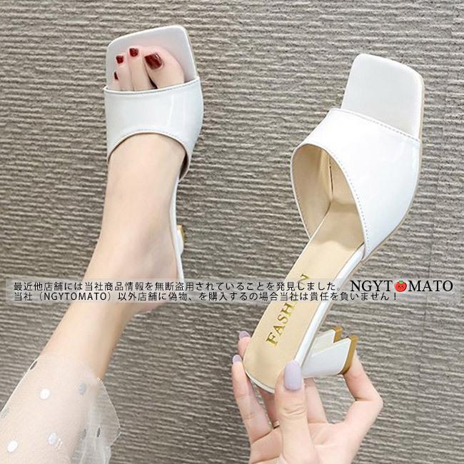 ミュールサンダル レディース サンダル スクエアトゥ ミュール