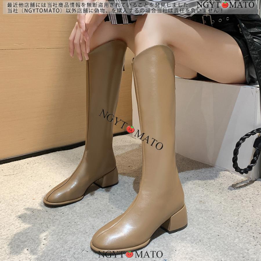 ウエスタンブーツ レディース ロングブーツ ブーツ 太めヒール