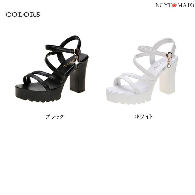 サンダル レディース 厚底 ストラップ チャンキーヒール