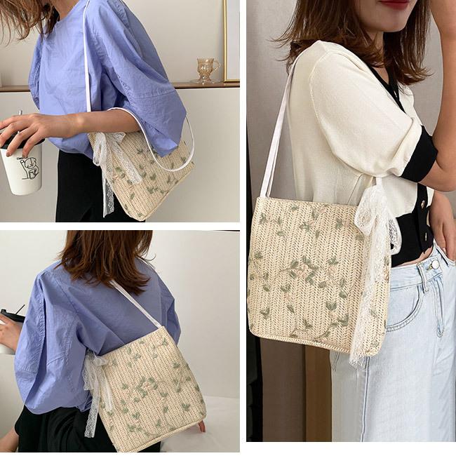 カゴバッグ ハンドバッグ ストローバッグ トートバッグ 夏バッグ