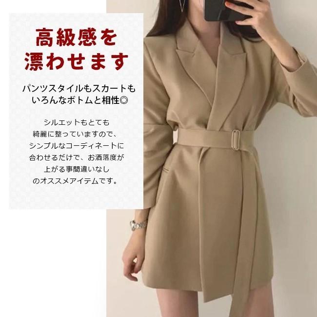 ジャケット 春 レディース コート 長袖 ベルト付き ポケット付き