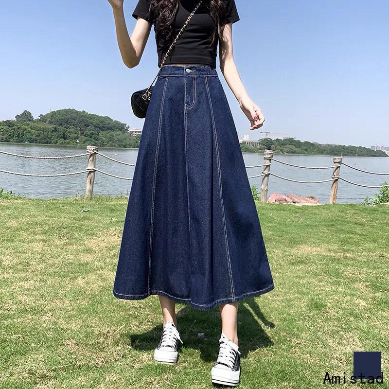 デニムスカート レディース ロング フレアスカート マキシ丈 ボトムス