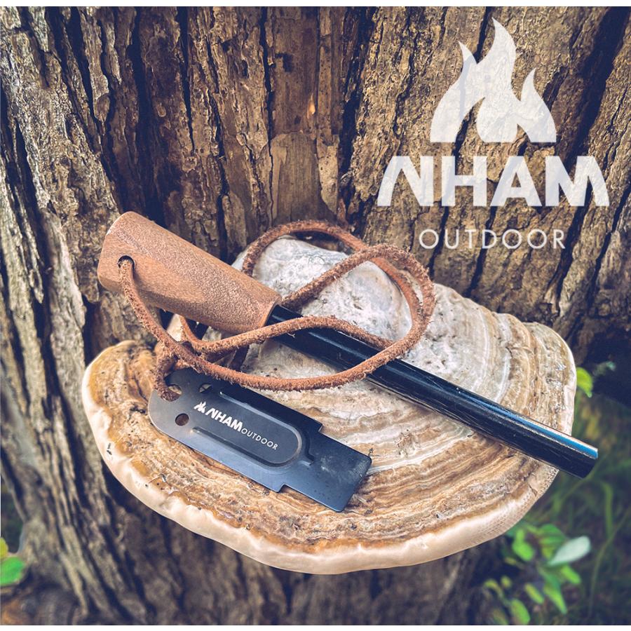 [VS魂で紹介] ファイヤースターター 塗装済ウッドグリップ　極太　大きいサイズ　フェロセリウム メタルマッチ 火打ち石 ソロキャンプ BBQ NHAM (ニャム) | 