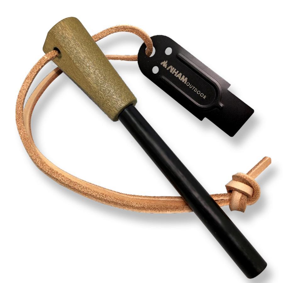 [VS魂で紹介] ファイヤースターター 塗装済ウッドグリップ　極太　大きいサイズ　フェロセリウム メタルマッチ 火打ち石 ソロキャンプ BBQ NHAM (ニャム) |  | 11