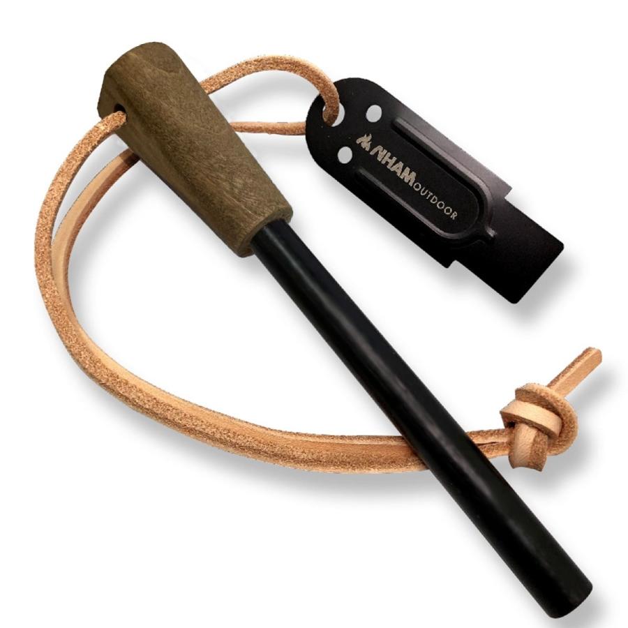 [VS魂で紹介] ファイヤースターター 塗装済ウッドグリップ　極太　大きいサイズ　フェロセリウム メタルマッチ 火打ち石 ソロキャンプ BBQ NHAM (ニャム) |  | 02