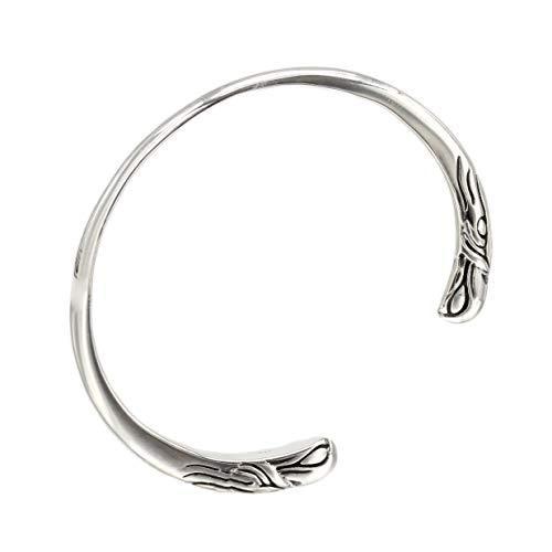 人気ブランド Topcoat スターリング シルバー 925 顔 ブレス シンプル プレーン 鷹 イーグル ヘッド バングル メンズ 安いそれに目立つ Studiostodulky Cz