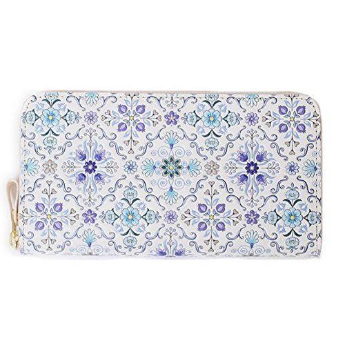 爆売り 浅草文庫 長財布 オリエント 柄 ラウンド ファスナー 浅草 文庫革 友禅染 江戸小紋 ブルー 海外正規品 Zoetalentsolutions Com