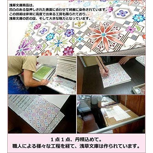 爆売り 浅草文庫 長財布 オリエント 柄 ラウンド ファスナー 浅草 文庫革 友禅染 江戸小紋 ブルー 海外正規品 Zoetalentsolutions Com