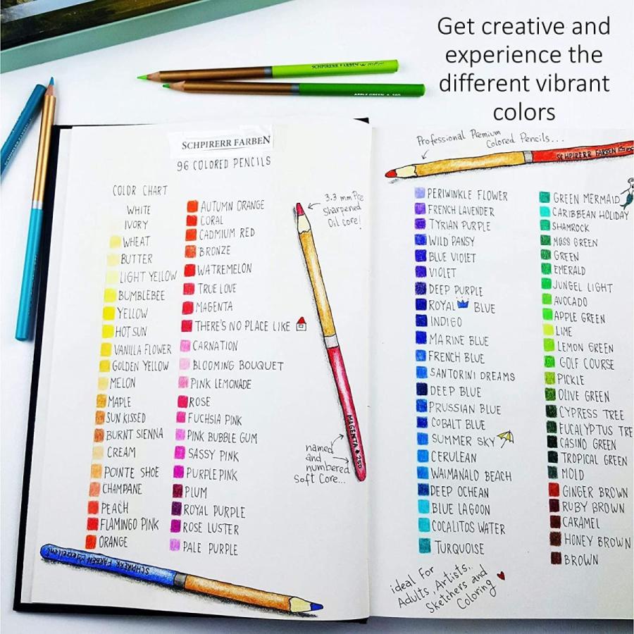 正規激安 Schpirerr Farben 96色鉛筆セット プロによる名前と番号付き オイルベースのソフトコア 大人のクラフト アーティスト スケッ 高い品質 Blog Lonolife Com