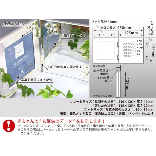 出産祝い 名入れ ブック型フォトフレーム お誕生データを刻印する出産