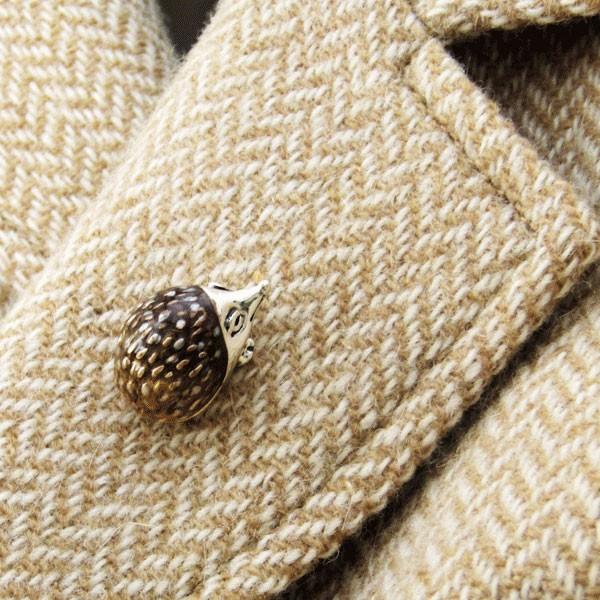 SATURNO サツルノ ラペルピン ハリネズミ タイタック ピンブローチ 当店通常価格16500円】ハリネズミのラペルピン サツルノ