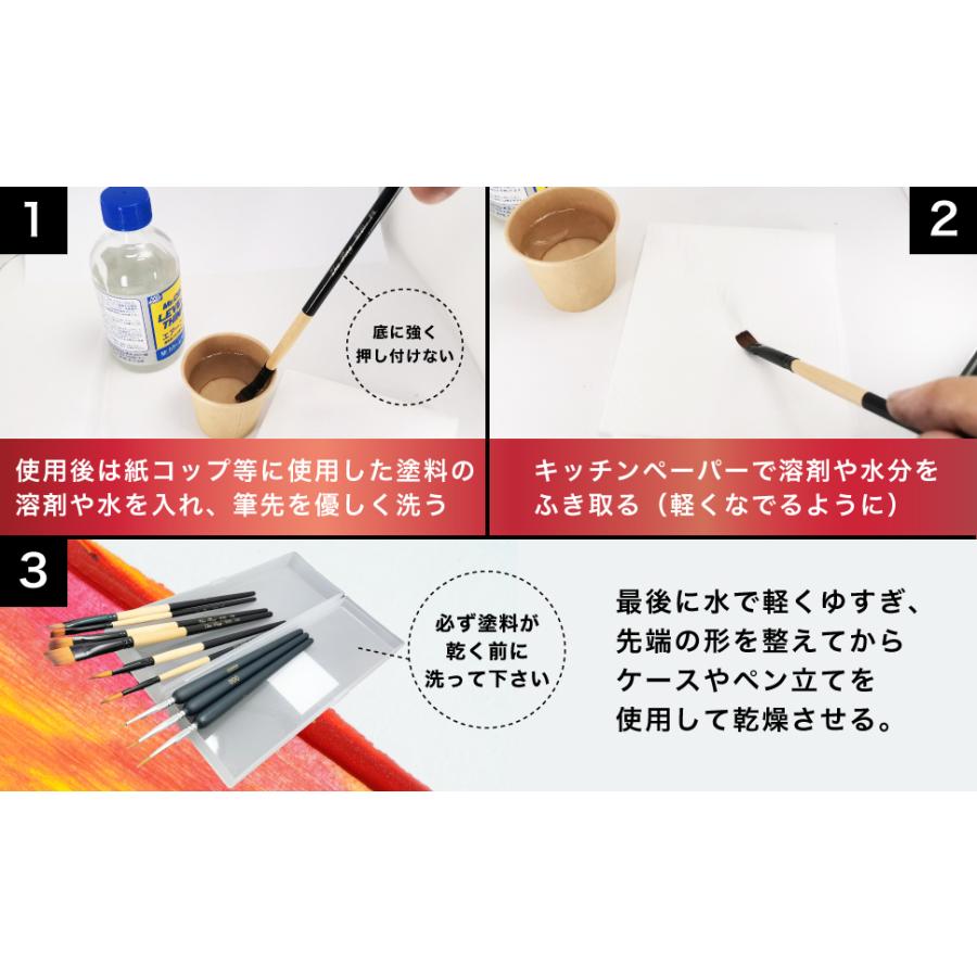 面相筆 塗装セット プラモデル 筆 平筆 塗料皿 撹拌棒 マスキング