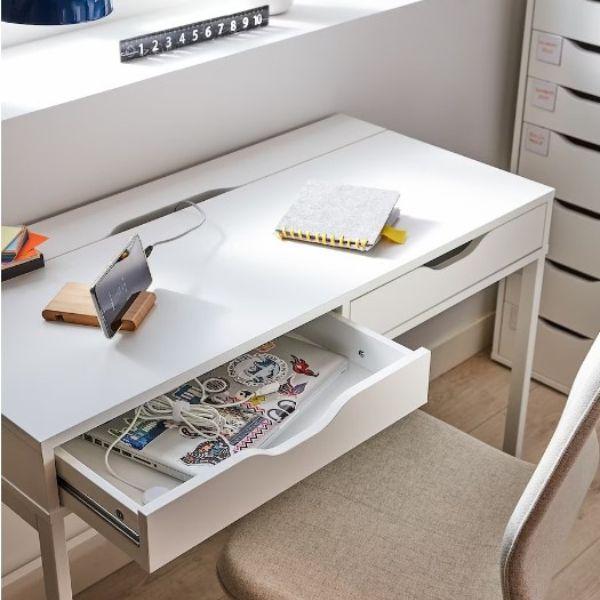 アレクスデスク ALEX アレクス デスク, ホワイトステイン/オーク調, 100x48 cm - IKEA