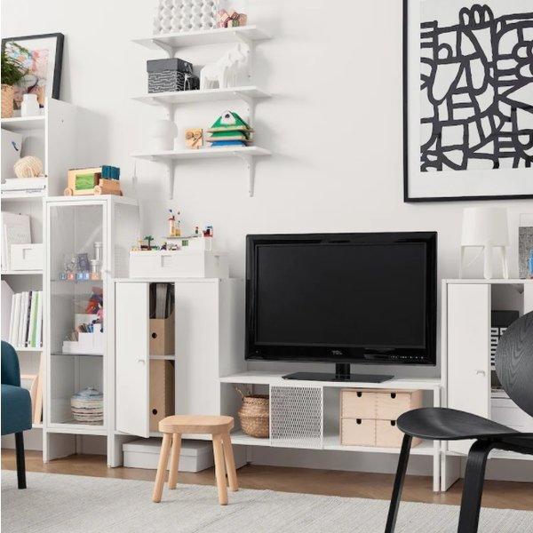 イケア（IKEA） BAGGEBO バッゲボー テレビ台, メタル/ホワイト