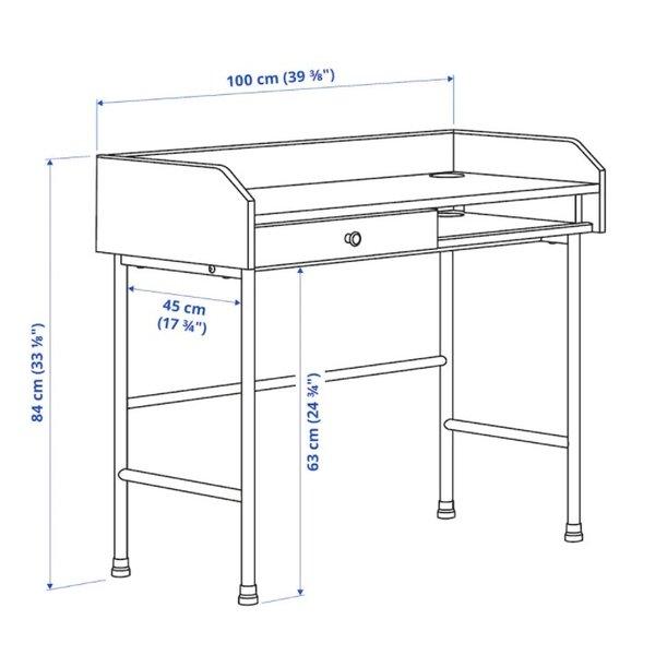 イケア（IKEA） HAUGA ハウガ デスク, ベージュ100x45 cm 304.776.75