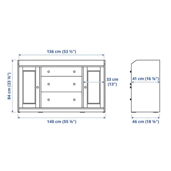 イケア（IKEA） HAUGA ハウガ サイドボード, ホワイト140x84 cm