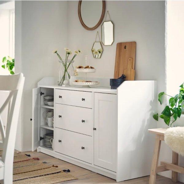 イケア（IKEA） HAUGA ハウガ サイドボード, ホワイト140x84 cm