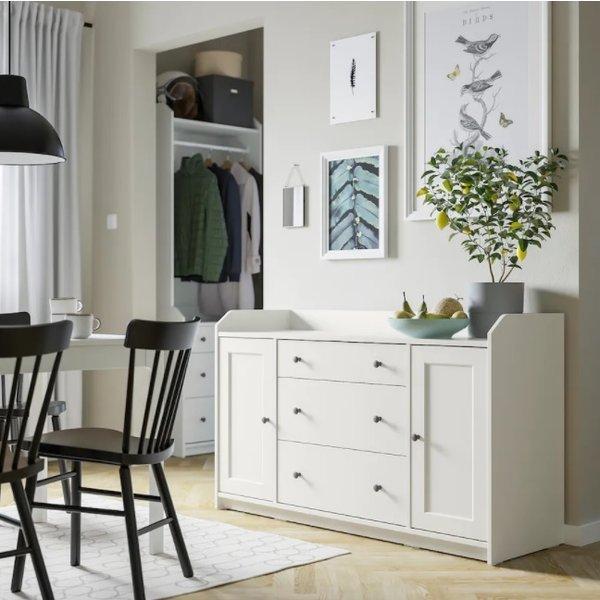 イケア（IKEA） HAUGA ハウガ サイドボード, ホワイト140x84 cm