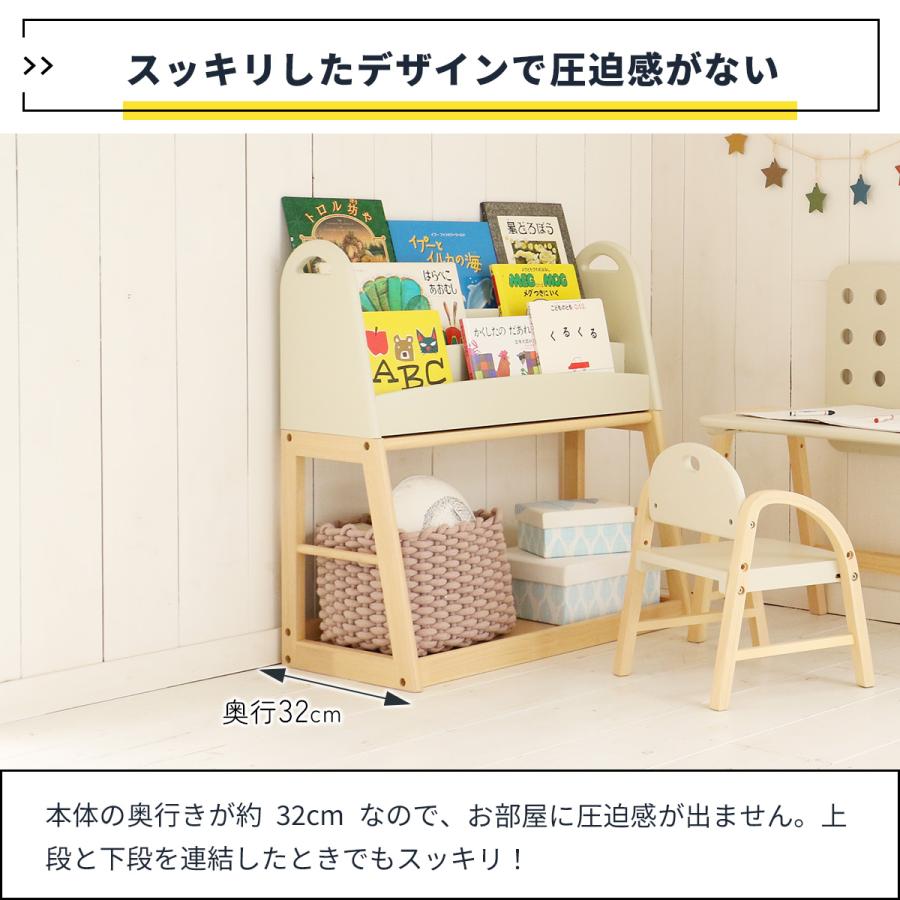 モンテッソーリ 棚 絵本ラック 絵本棚 絵本収納 スリム 木製 天然木