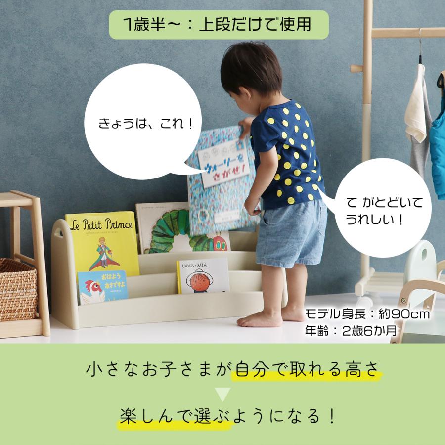 モンテッソーリ 棚 絵本ラック 絵本棚 絵本収納 スリム 木製 天然木
