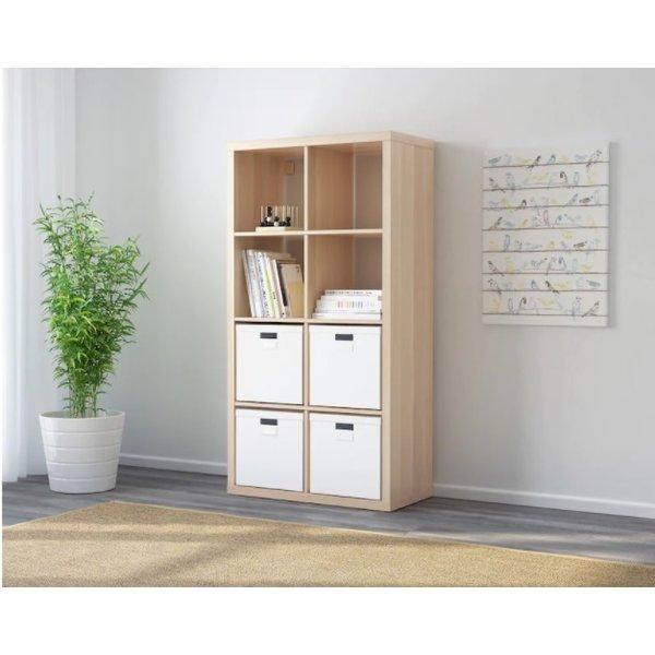 IKEAのシェルフユニット　ホワイトステインオーク調 KALLAX カラックス シェルフユニット, ホワイトステインオーク調