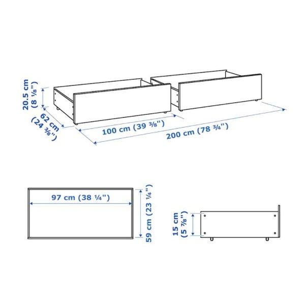 イケア（IKEA） MALM マルム ベッド下収納ボックス ベッドフレーム用