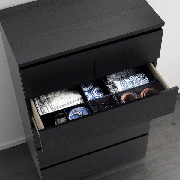 イケア（IKEA） MALM マルム チェスト 引き出し 6段 ブラックブラウン