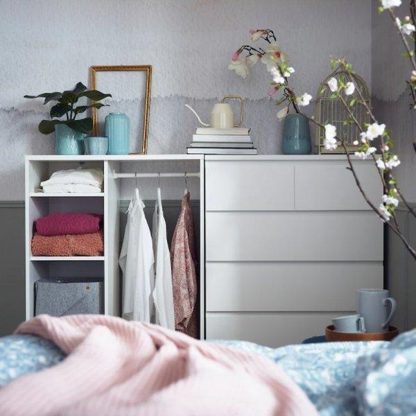 【引取限定　東京都中目黒】IKEA MALM マルム 6段チェスト　ホワイト MALM マルム チェスト（引き出し×6）, ホワイト/ミラーガラス, 40x123
