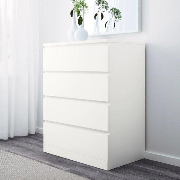 【IKEA】イケア ホワイト チェスト 合成樹脂製 イケア（IKEA） MALM マルム チェスト 引き出し 4段 ホワイト 80x100