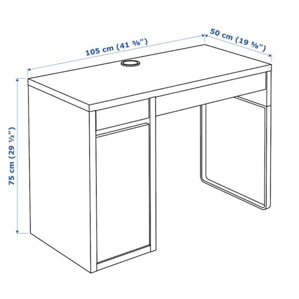 ①IKEAミッケ デスク142x50 cm MICKE ミッケ デスク, ホワイト, 142x50 cm - IKEA