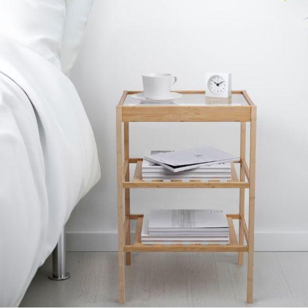 IKEA イケア　サイドテーブル　収納　 どんなお部屋にもよく馴染む。IKEAのベッドサイドテーブルの使い方