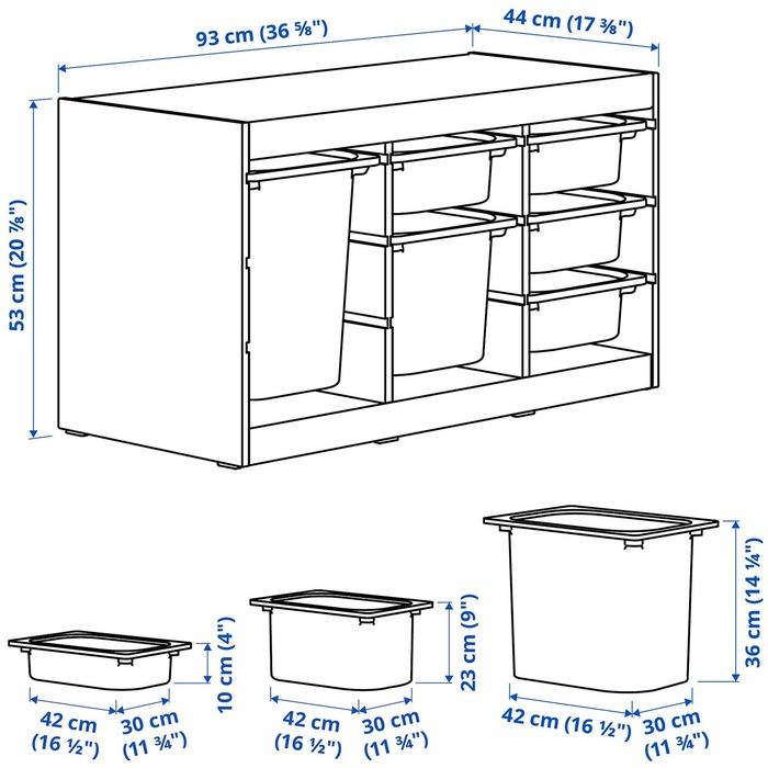 イケア（IKEA） TROFAST トロファスト 収納コンビネーション 93x44x53