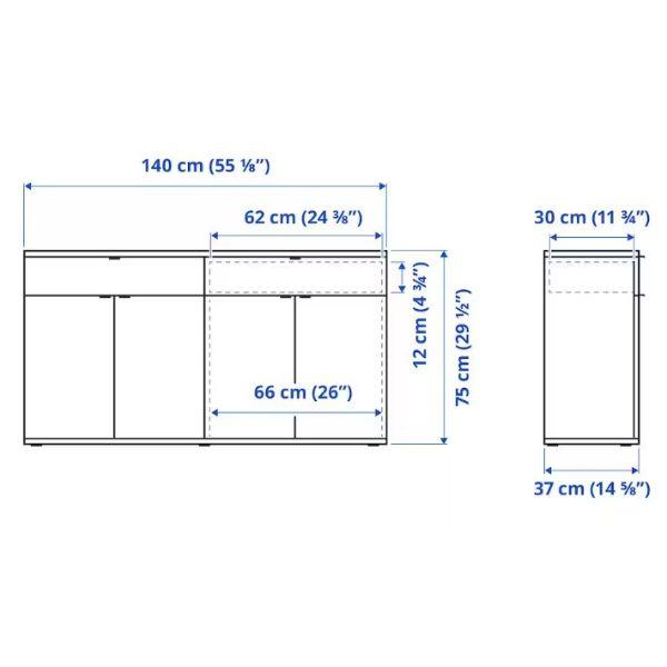 【組み立て済み！人気のIKEA！】サイドボード VIHALS ヴィーハルス 140x37x75 cm 組み立て済み！人気のIKEA！】サイドボード VIHALS ヴィーハルス