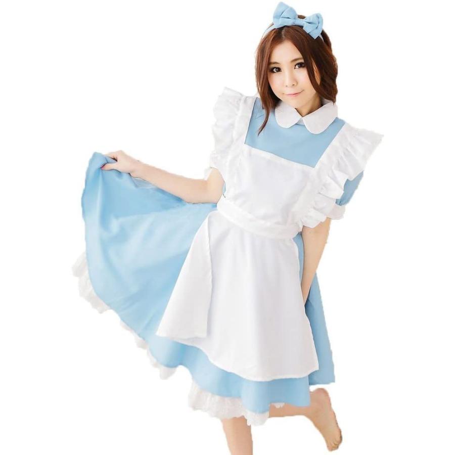 佳美ストアふしぎの国のアリス アリス風メイド服セット ワンピース エプロン カチューシャ コスチューム 現金特価