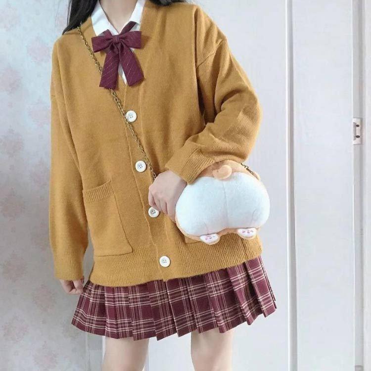スクール カーディガン 女子 秋冬 制服 Vネック ニット スクールカーディガン 学生服 カーディガン レディース 入学 通学 高校生 中学生 コットン Jk服 女子高生 S2eh1zhhz4 トップス Aslanmoden At