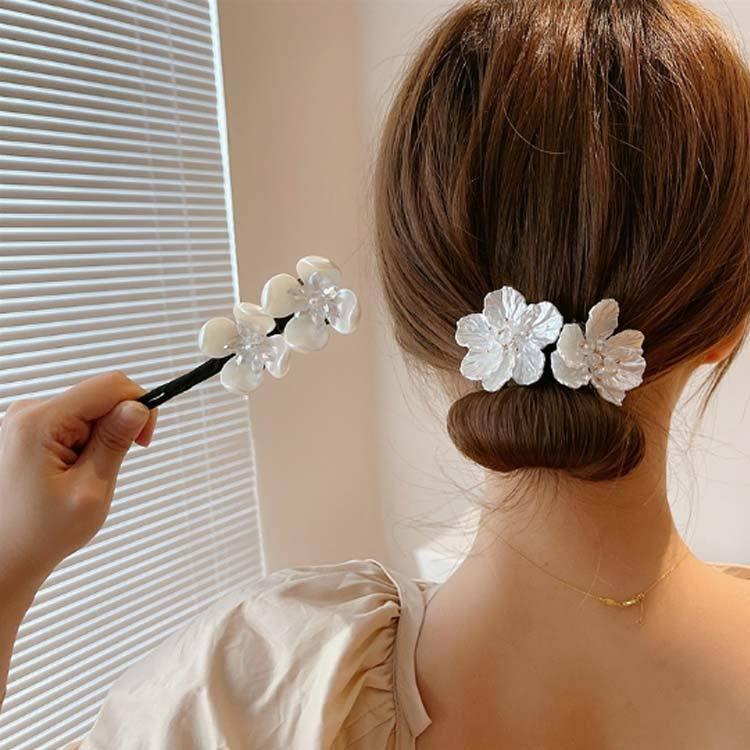 送料無料 お団子ヘアメーカー ヘアアレンジ 小花 おだんごヘア まとめ髪 リボン 簡単 シニヨン ヘアアクセサリー 女の子 かわいい 髪留め 長い髪向 Mjx 佳美ストア 通販 Yahoo ショッピング