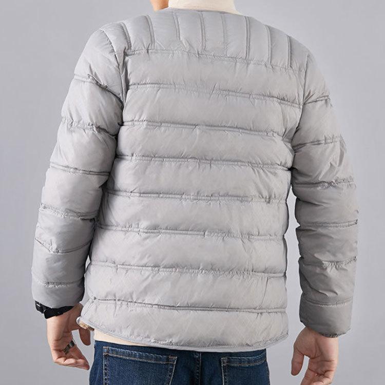 インナーダウン メンズ 裏起毛 中綿ジャケット 秋冬 ｖネック ノーカラー 防寒 暖かい 無地 シ アウター 裏ボア 無料サンプルok 冬服 ライトダウン 大きいサイズ