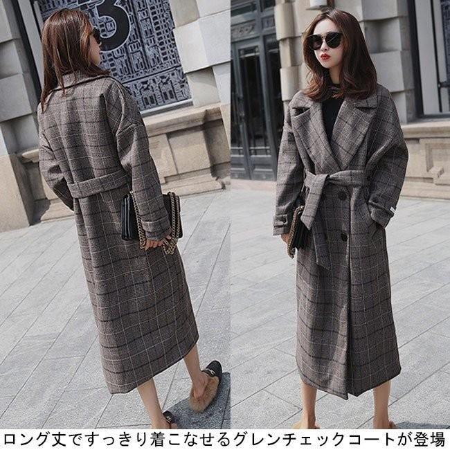人気のファッションブランド テーラード カジュアル 秋冬コート 長袖 アウター ロング丈 チェスターコート グレンチェックコート レディース ロング丈 チェスターコート グレンチェックコート レディース お洒落 送料無料 ダブルボタン 大人 コート アウター Www
