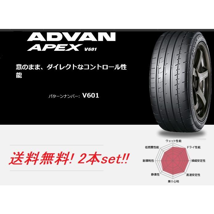ADVAN 送料無料!ヨコハマ アドバンAPEX V601 255/35R18 94Y XL 2本