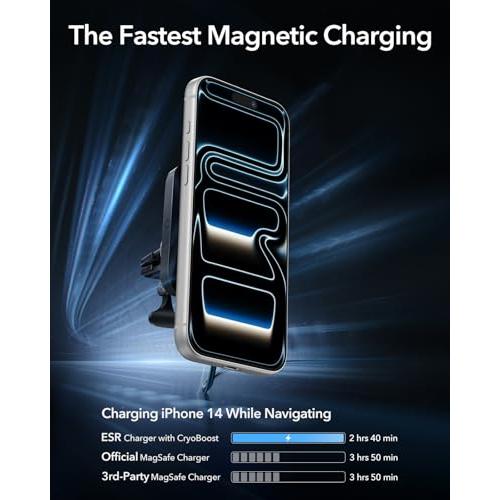 並行輸入品】ESR 【冷却ファン内蔵】スマホホルダー 車 ワイヤレス充電