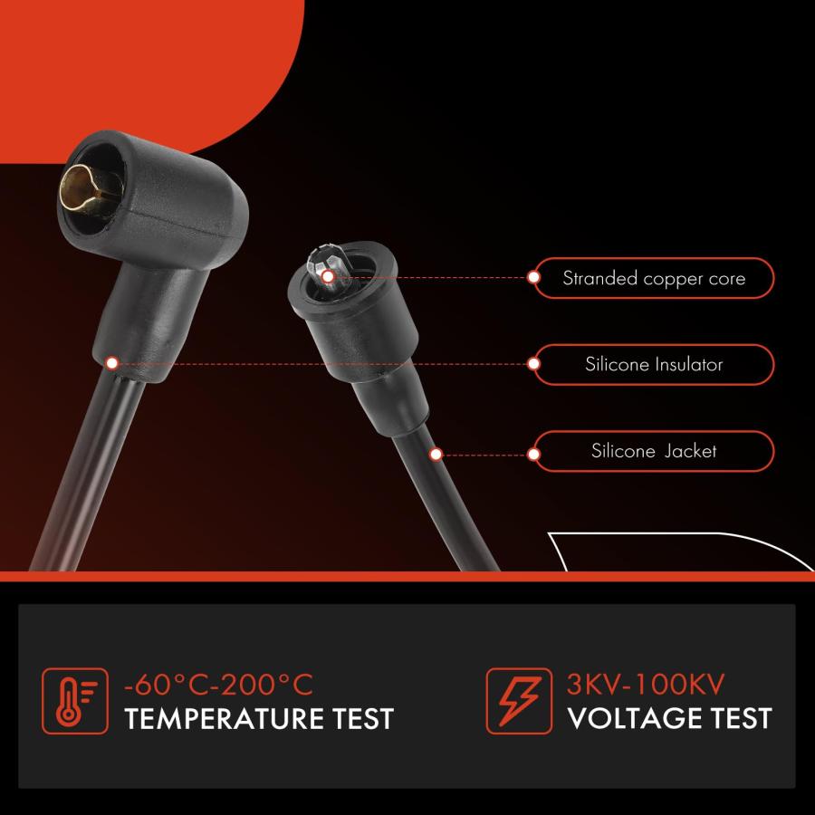 並行輸入品】 A Premium 9PCS Spark Plug Wires Compatible with Land